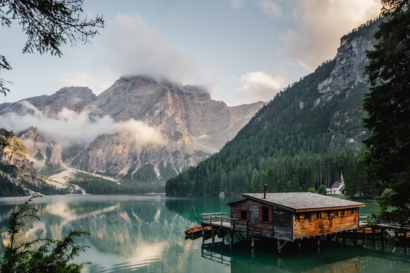 misty lake